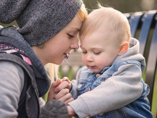 Young mother with child